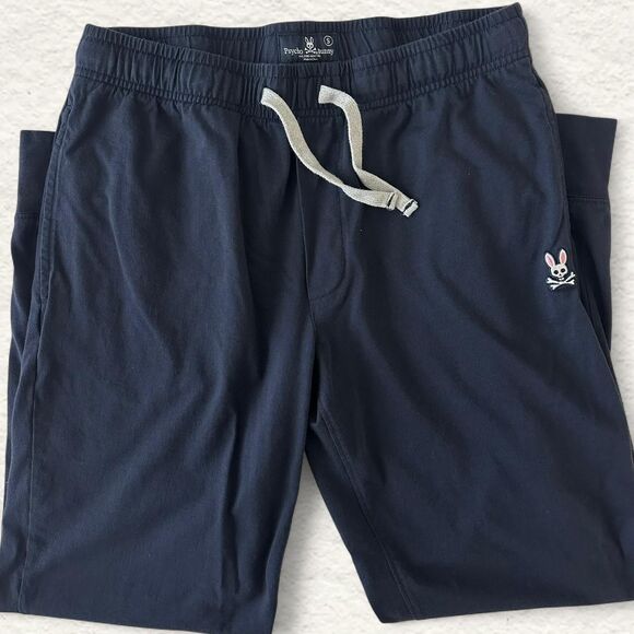 Psycho Bunny Men’s Navy Pajama Joggers Small Lightweight Lounge Pants - Picture 1 of 4